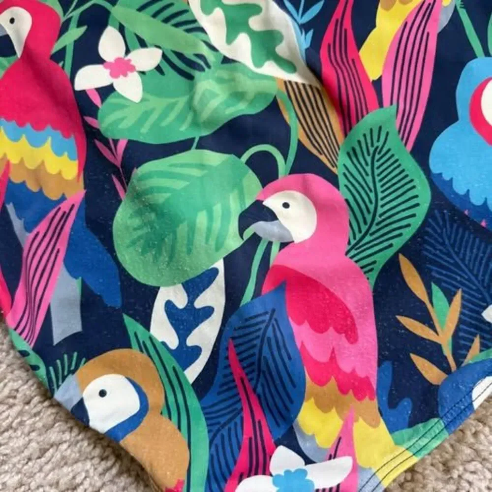 Boden Girls Parrot Print One-Piece Swimsuit size 9/10